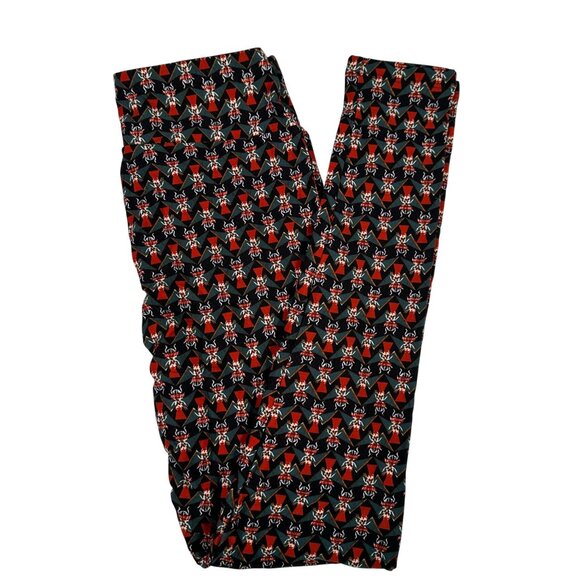 LuLaRoe BUGS Beetles Scarabs Black Red Gray Green Leggings One Size OS new - Picture 1 of 6